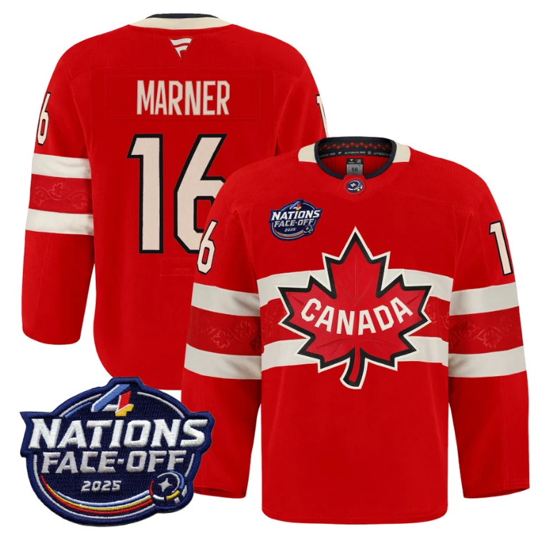 Men Mitch Marner Jersey #16 Canada 4 Nations Face-Off 2025 Pro Stitched Red by Hockey David