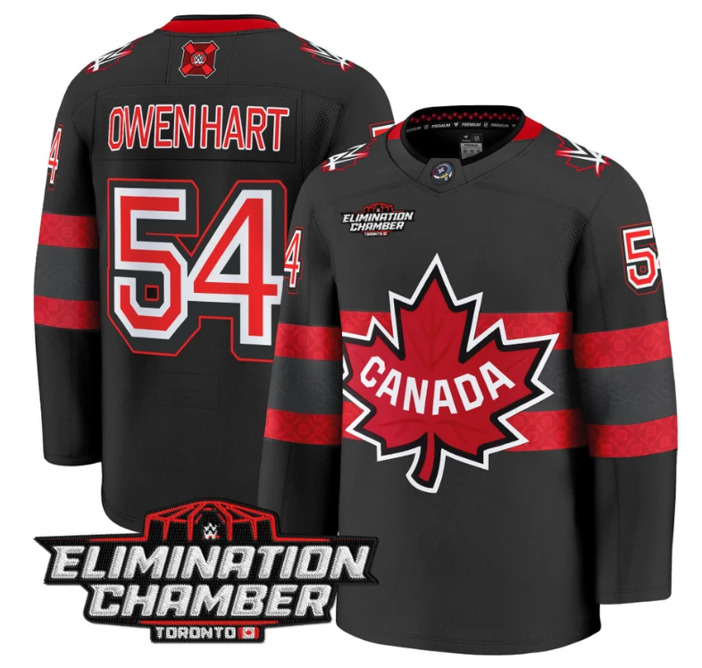 Men Owen Hart Jersey #54 Elimination Chamber Toronto 2025 Premium Stitched Black by Hockey David