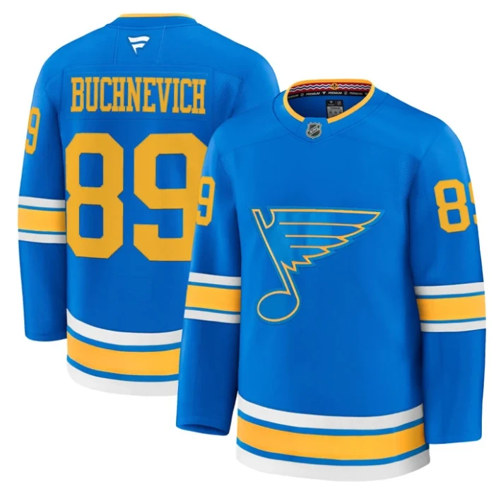 Men Pavel Buchnevich Jersey #89 St. Louis Blues 2025-26 Premium Stitched Blue by Hockey David