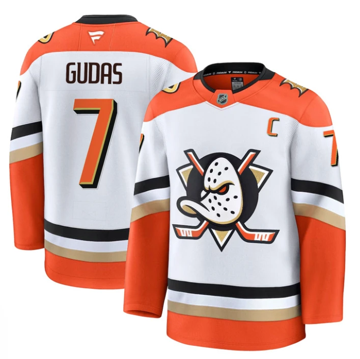 Men Radko Gudas Jersey #7 Anaheim Ducks 2025 Premium Stitched Away by Hockey David