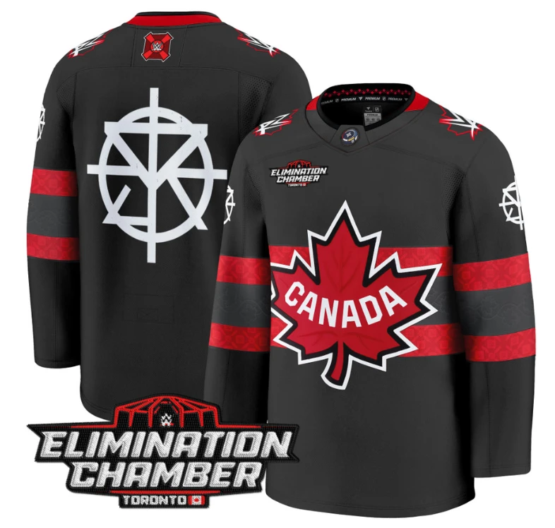 Men Seth Rollins Jersey Elimination Chamber Toronto 2025 Premium Stitched Black by Hockey David