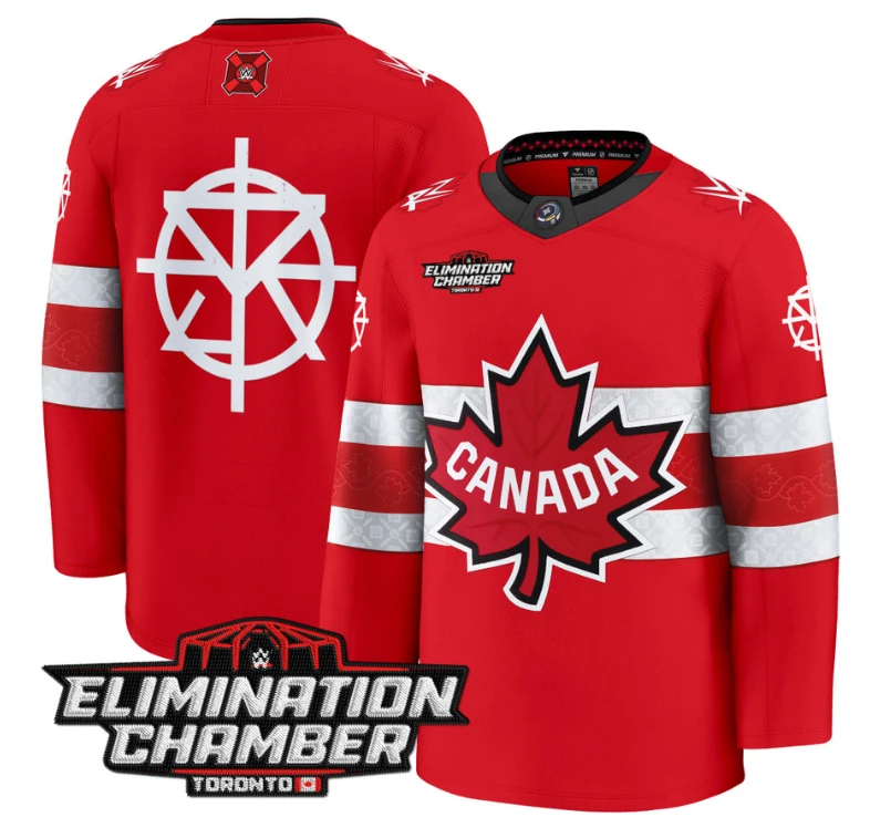 Men Seth Rollins Jersey Elimination Chamber Toronto 2025 Premium Stitched Red by Hockey David
