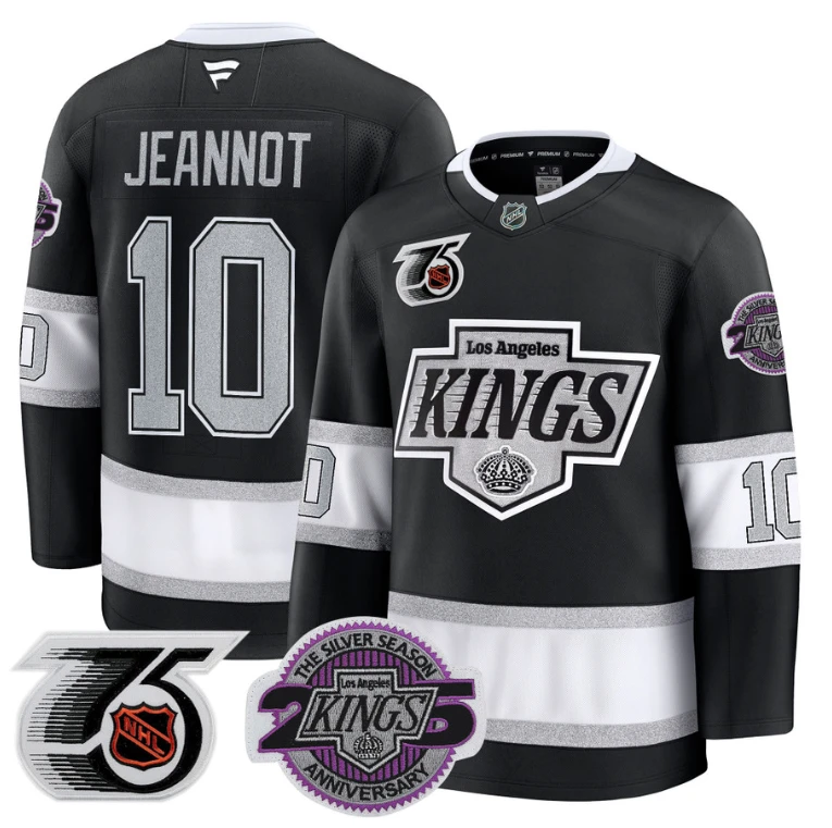 Men Tanner Jeannot Jersey 10 Los Angeles Kings 91-92 75th 25th Anniversary Black by Hockey David