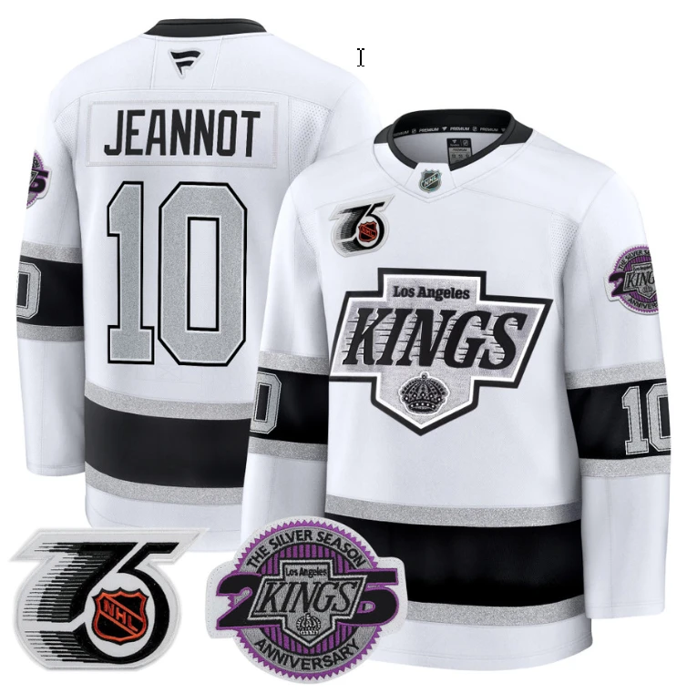 Men Tanner Jeannot Jersey 10 Los Angeles Kings 91-92 75th 25th Anniversary White by Hockey David