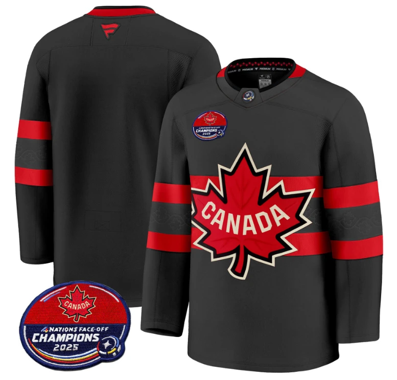 Men Team Jersey Canada 4 Nations Face-Off 2025 Champions V2 Black by Hockey David