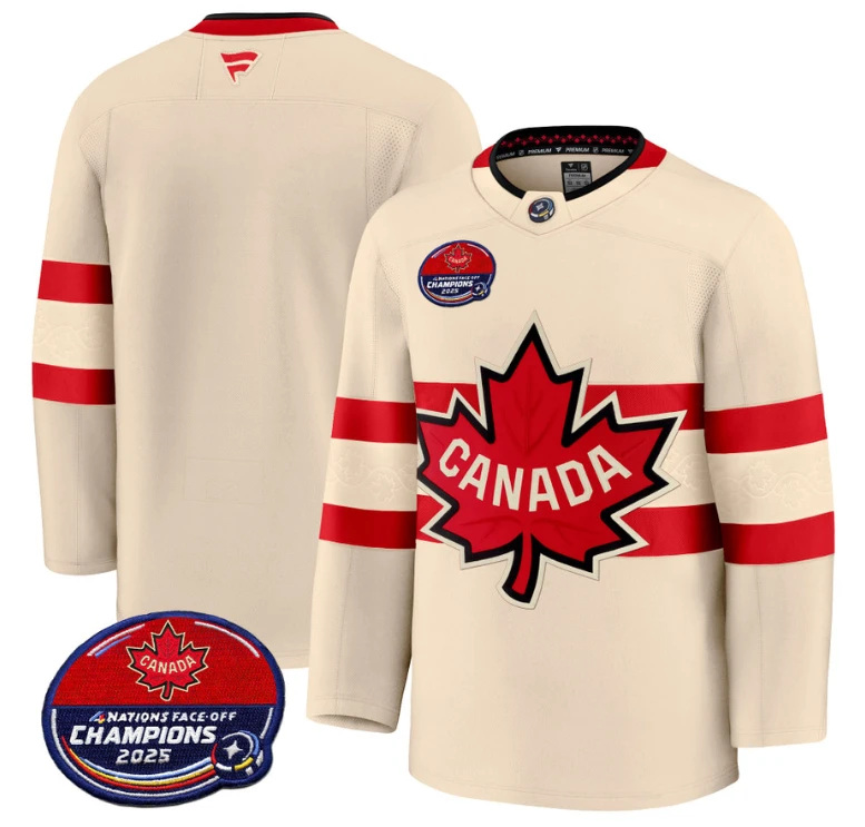 Men Team Jersey Canada 4 Nations Face-Off 2025 Champions V2 Cream by Hockey David