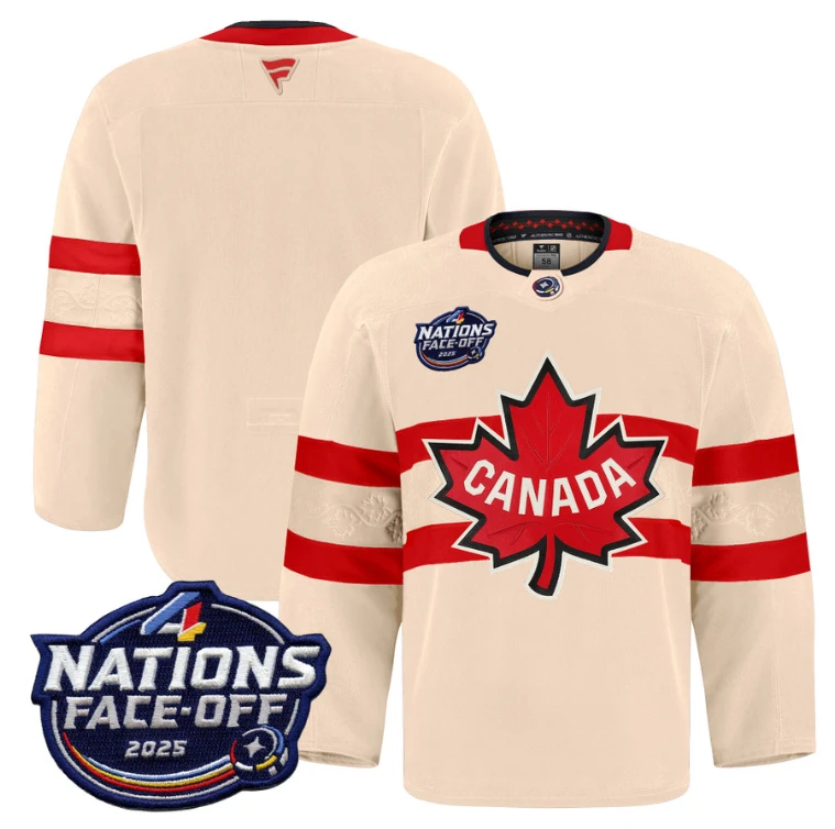 Men Team Jersey Canada 4 Nations Face-Off 2025 Pro Stitched Cream by Hockey David