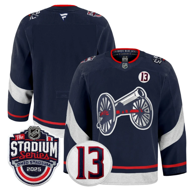 Men Team Jersey Columbus Blue Jackets 2025 Stadium Series #13 Johnny Patch Navy by Hockey David