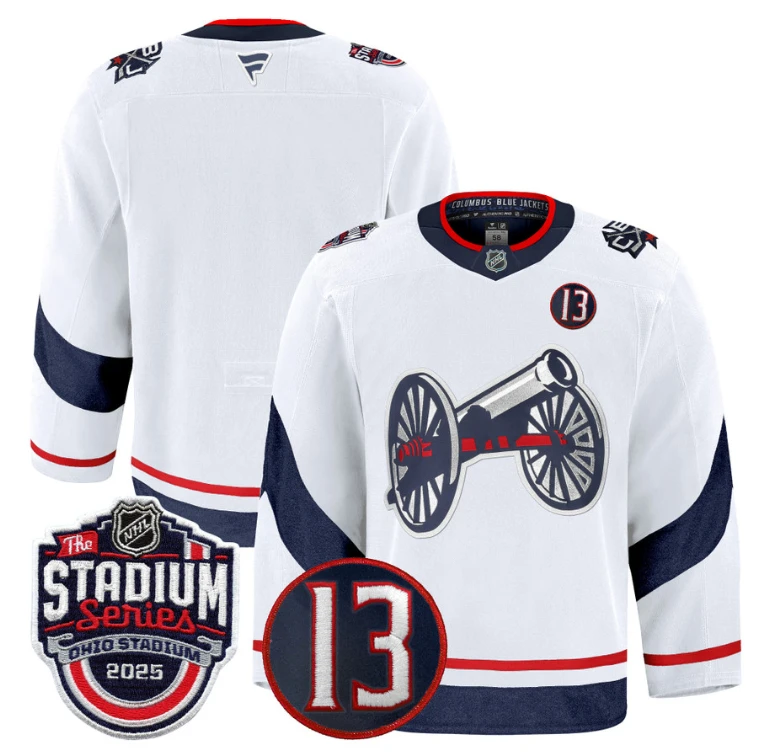 Men Team Jersey Columbus Blue Jackets 2025 Stadium Series #13 Johnny Patch White by Hockey David