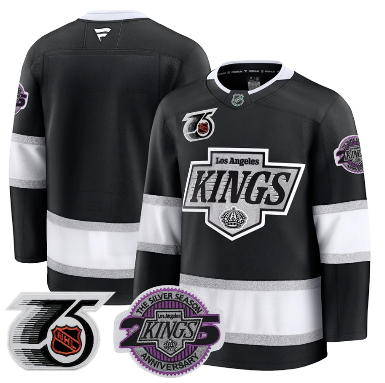 Men Team Jersey Los Angeles Kings 91-92 75th 25th Anniversary Stitched Black by Hockey David