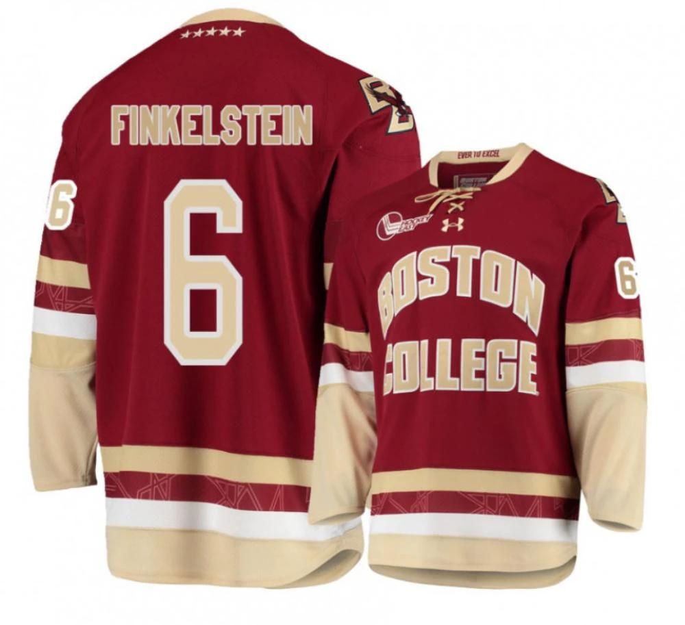 Men' Boston College Eagles #6 Ben Finkelstein Hockey All Stitched Maroon Jersey (Copy) by Hockey David