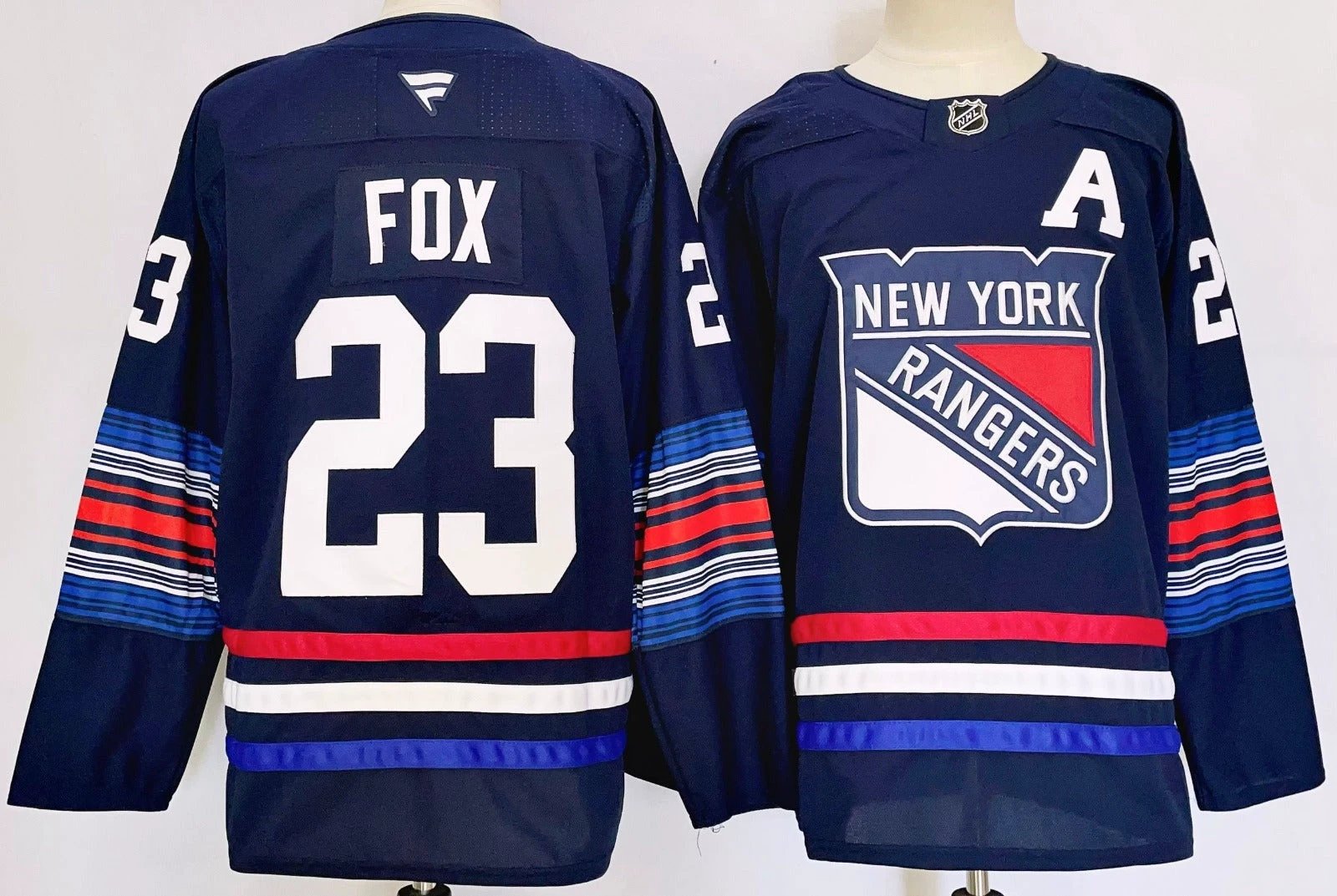 Men’s Adam Fox Jersey #23 New York Rangers Navy Alternate Stitched by Hockey David