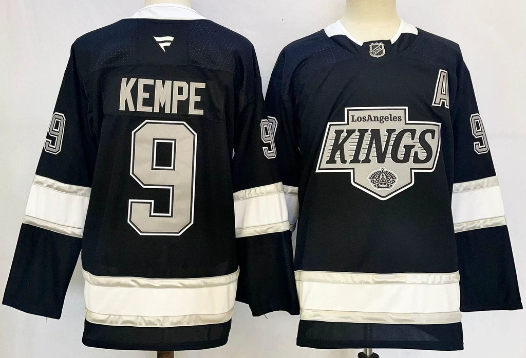 Men’s Adrian Kempe Jersey #9 Los Angeles Kings Black All Stitched by Hockey David