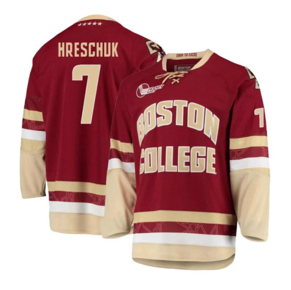 Men's Aidan Hreschuk #7 Boston College Eagles Hockey All Stitched Maroon Jersey by Hockey David