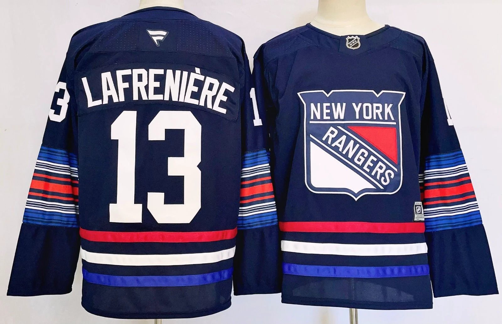 Men’s Alexis Lafrenière Jersey #13 New York Rangers Navy Alternate Stitched by Hockey David