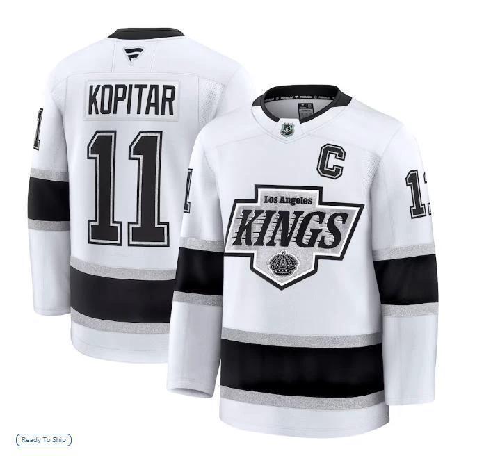 Men’s Anze Kopitar Jersey #11 Los Angeles Kings White All Stitched by Hockey David
