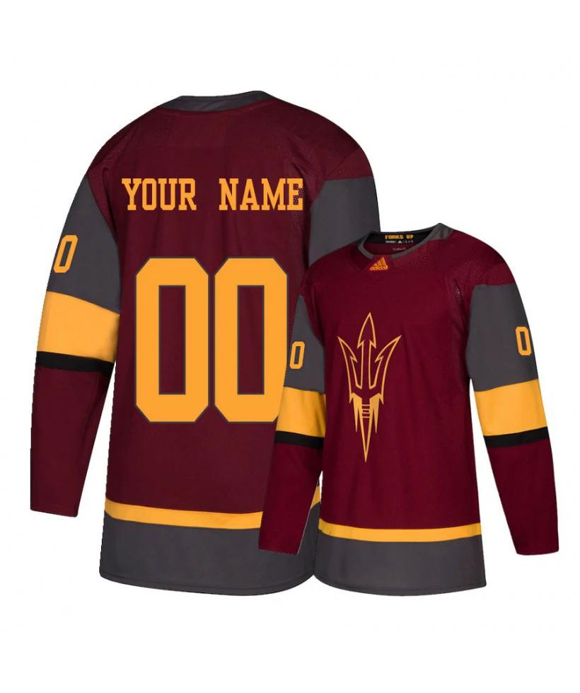 Men's Arizona State Sun Devils Maron Custom Hockey Jersey by Hockey David
