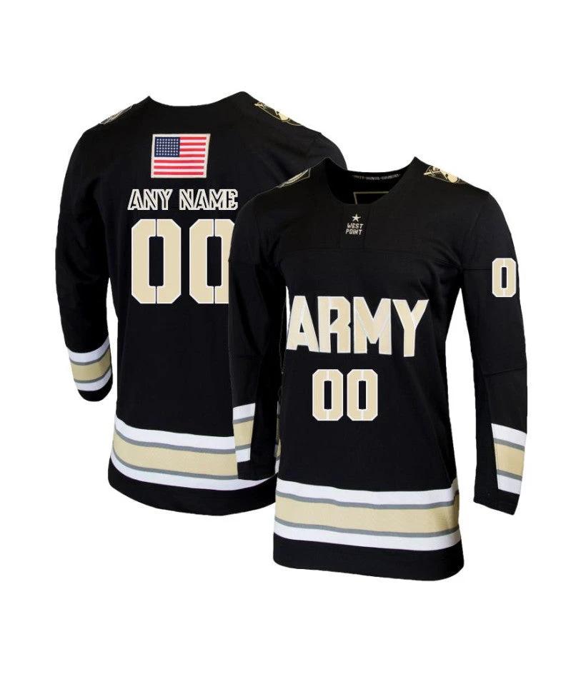 Men's Army Black Knights Custom Olive Fashion Hockey Jersey by Hockey David