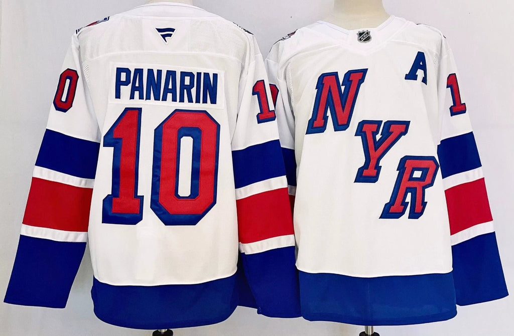Men’s Artemi Panarin Jersey #10 New York Rangers White Alternate Stitched by Hockey David