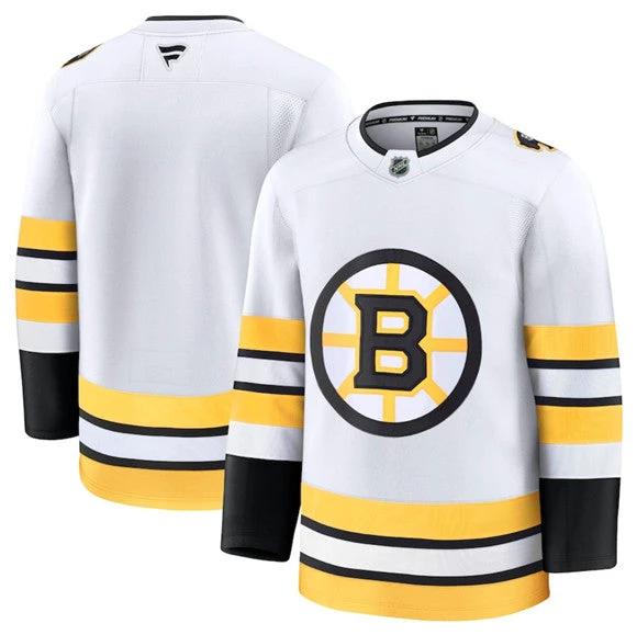 Men's Boston Bruins Jersey Blank White 2025 Away Stitched by Hockey David