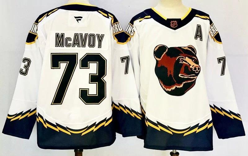 Men's Boston Bruins #73 Charlie McAvoy Jersey Stitched by Hockey David