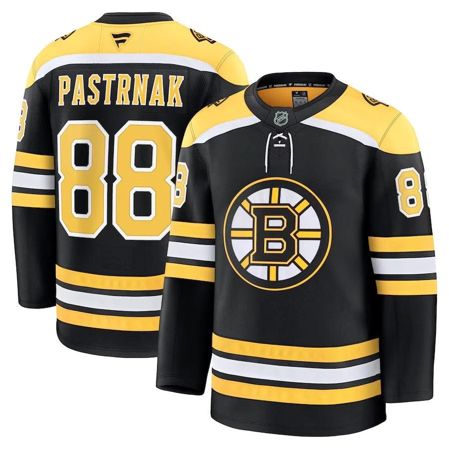 Men's Boston Bruins #88 David Pastrnak Home Premium Jersey Black by Hockey David