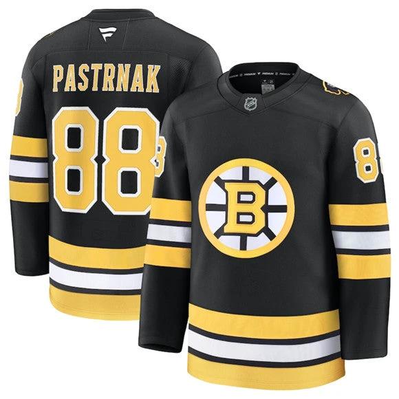 Men's Boston Bruins #88 David Pastrnak Jersey Black 2025 Home Stitched by Hockey David