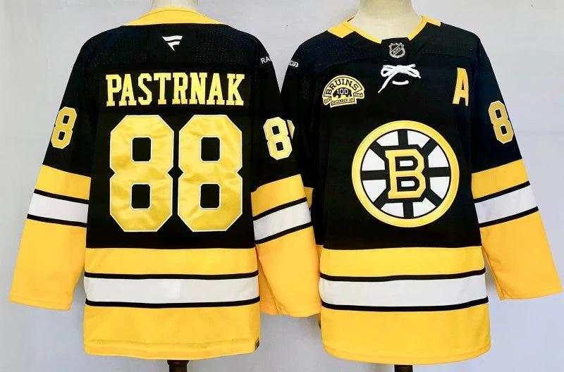 Men's Boston Bruins #88 David Pastrnak Jersey Stitched Yellow by Hockey David