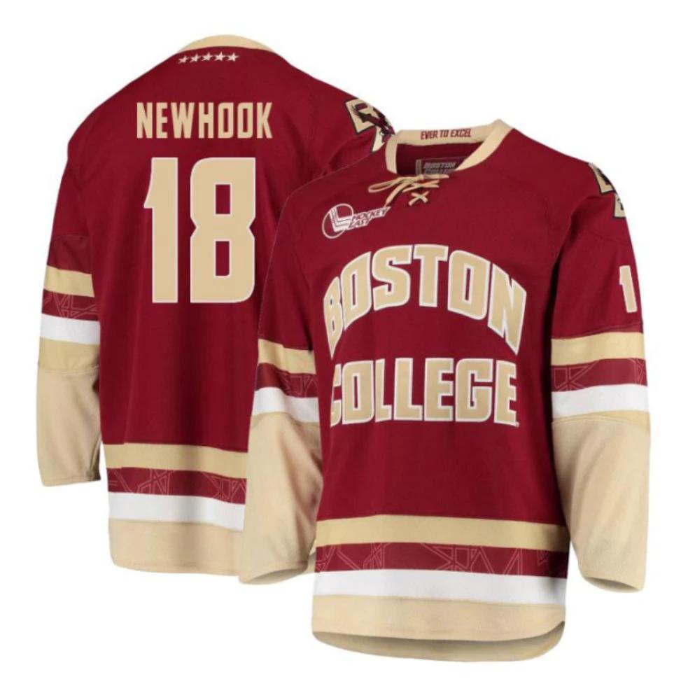 Men's Boston College Eagles Alex Newhook #18 Hockey Stitched Maroon Jersey by Hockey David