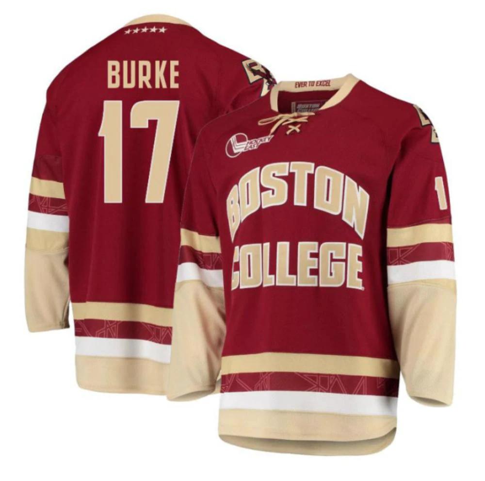 Men's Boston College Eagles Cam Burke #17 Hockey Stitched Jersey Maroon by Hockey David