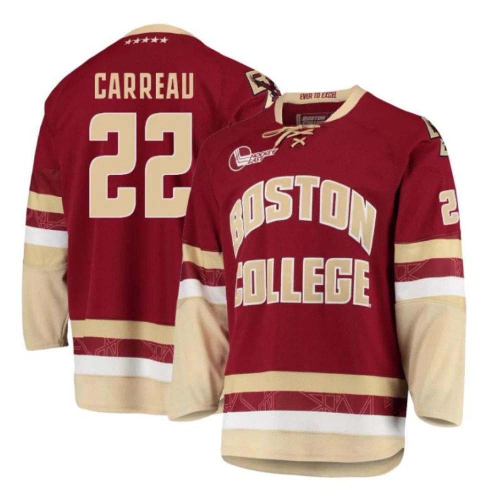 Men's Boston College Eagles Casey Carreau #22 Hockey All Stitched Jersey Maroon by Hockey David