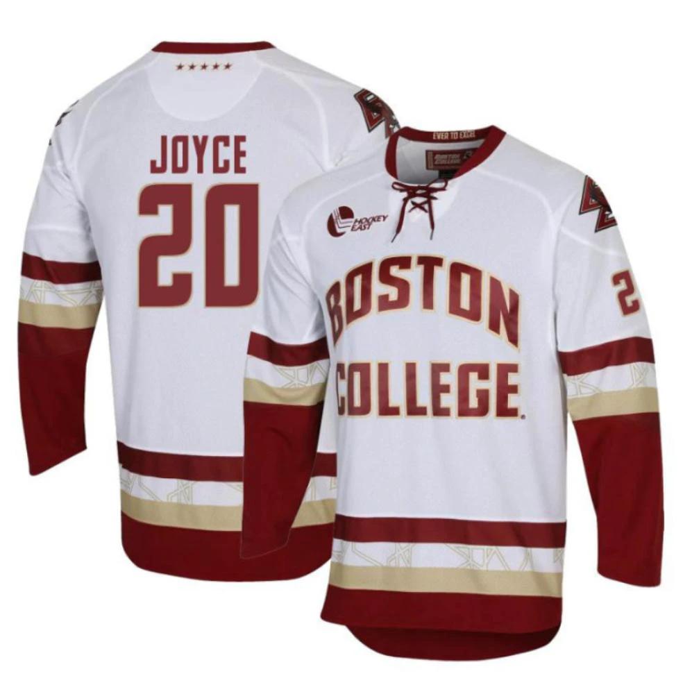Men's Boston College Eagles Connor Joyce #20 Hockey All Stitched Jersey White by Hockey David