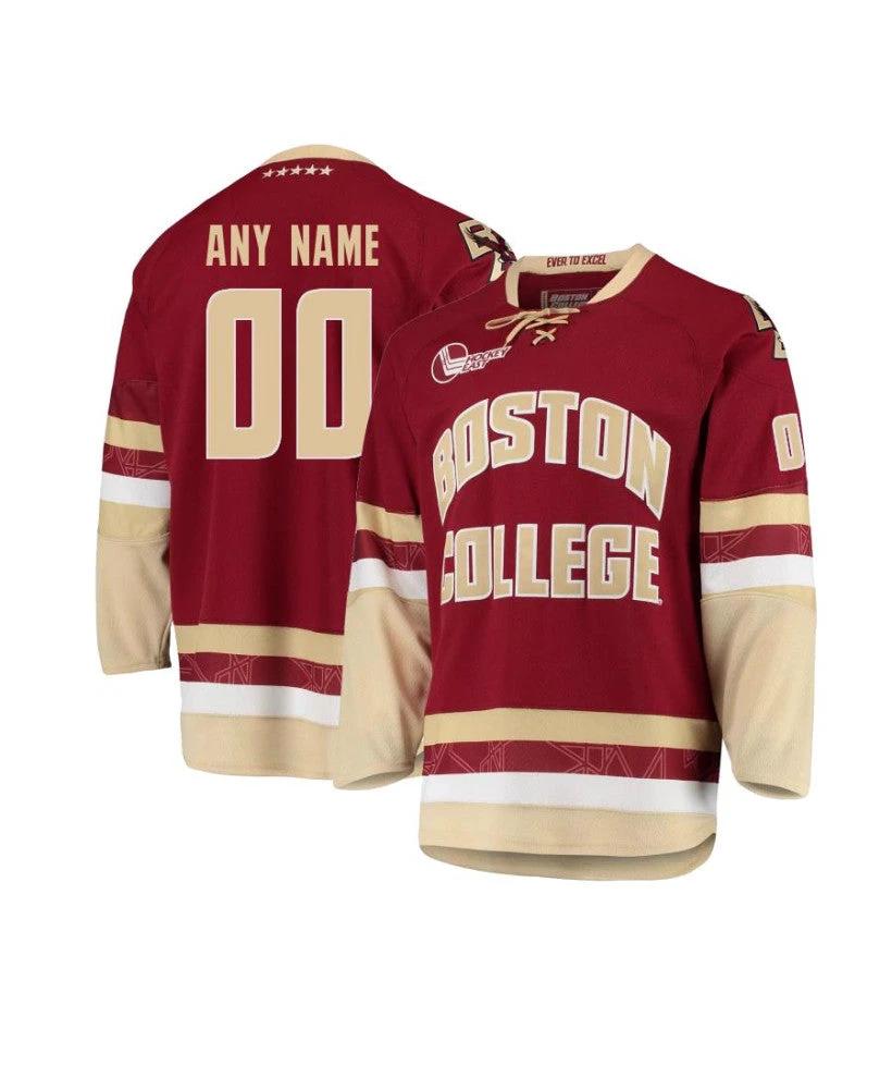 Men's Boston College Eagles Custom Maroon Hockey Jersey by Hockey David