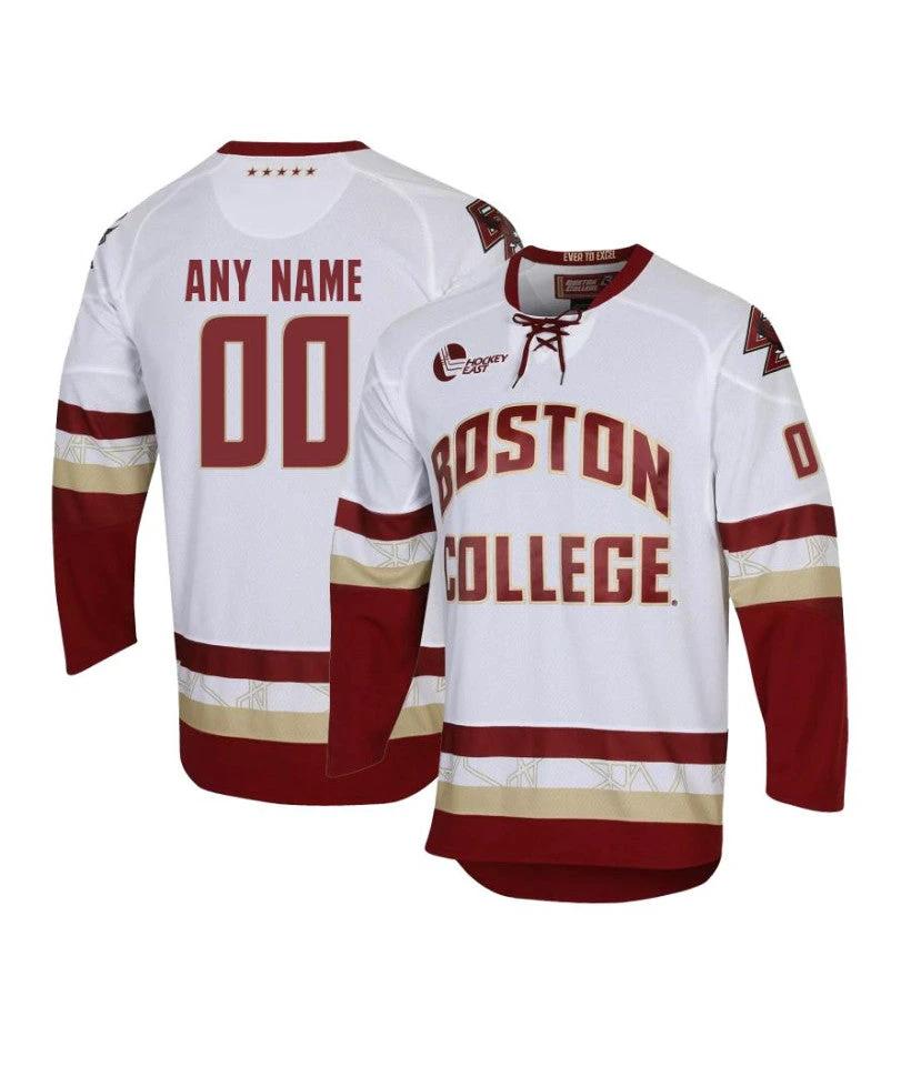 Men's Boston College Eagles Custom White Hockey Jersey by Hockey David