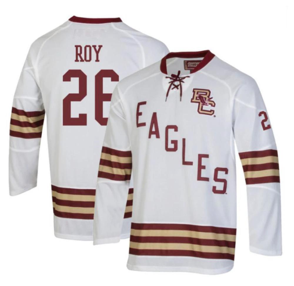 Men's Boston College Eagles Harrison Roy #26 Hockey All Stitched White Jersey by Hockey David