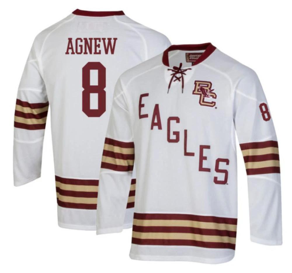 Men's Boston College Eagles Jack Dempsey #9 Hockey Stitched Cream Jersey by Hockey David