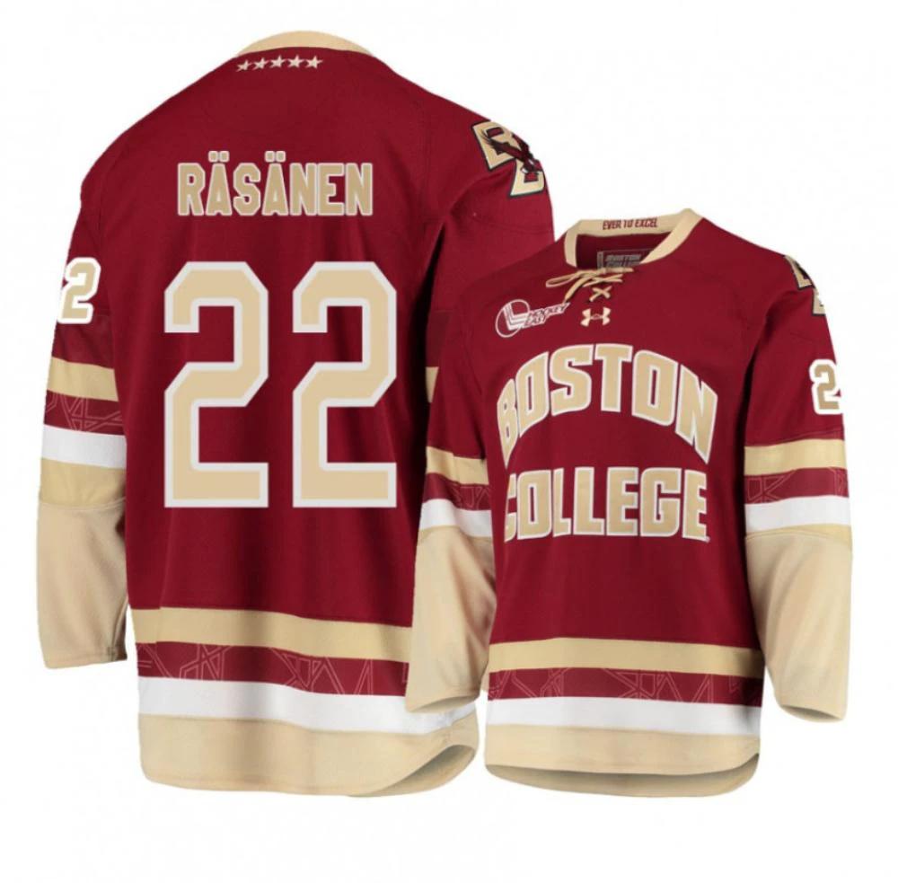 Men's Boston College Eagles #22 Aapeli Rasanen Hockey All Stitched Maroon Jersey by Hockey David