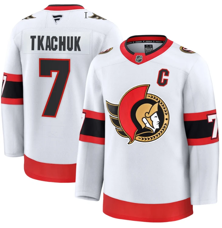 Men's Brady Tkachuk Jersey #7 Ottawa Senators 2025 Premium Away All Stitched by Hockey David