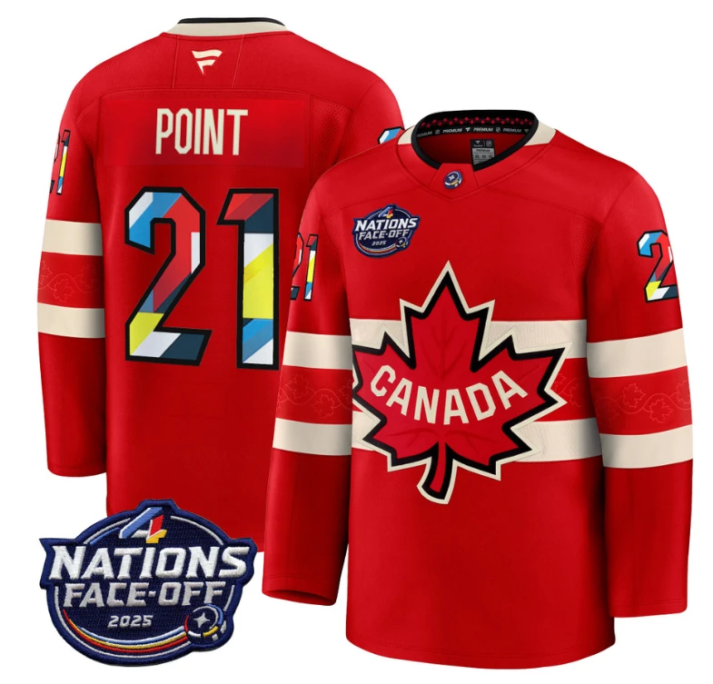 Men's Brayden Point Jersey #21 Canada 4 Nations Face-Off 2025 V2 Stitched Red by Hockey David