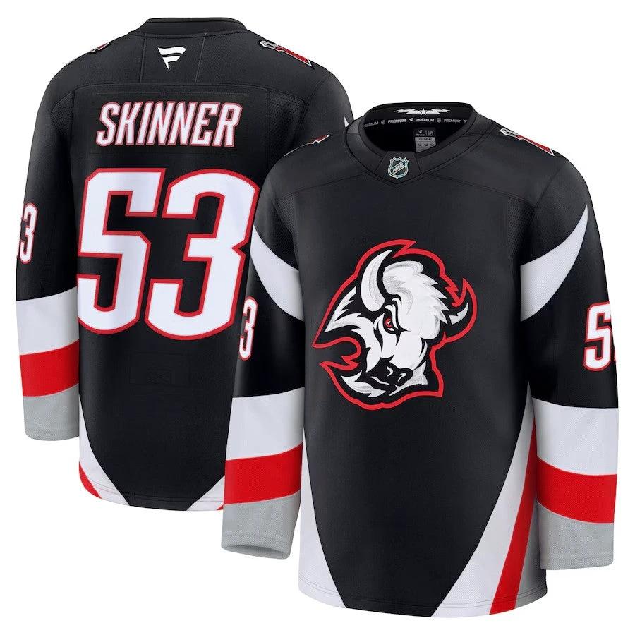Men's Buffalo Sabres #53 Jeff Skinner Alternate Premium Jersey Stitched Black by Hockey David