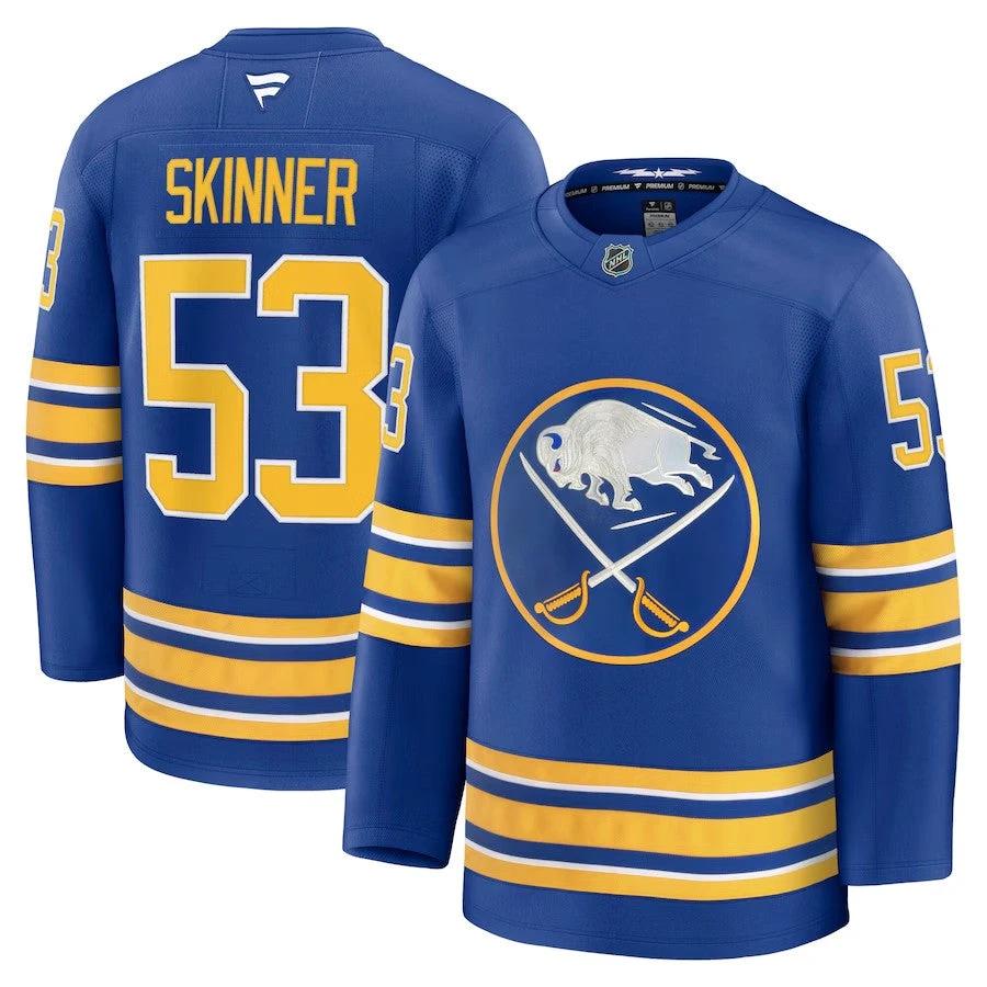 Men's Buffalo Sabres #53 Jeff Skinner Home Premium Jersey Stitched by Hockey David