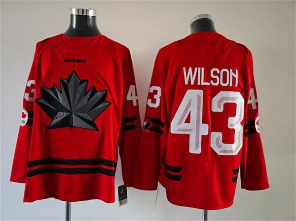 Men's Canada Hockey #43 Tom Wilson Red Stitched Jersey by Hockey David