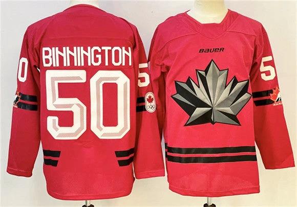 Men's Canada Hockey #50 Connor McDavid Red Stitched Jersey by Hockey David