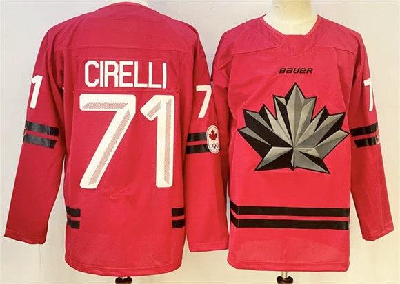 Men's Canada Hockey #71 Anthony Cirelli Red Stitched Jersey by Hockey David
