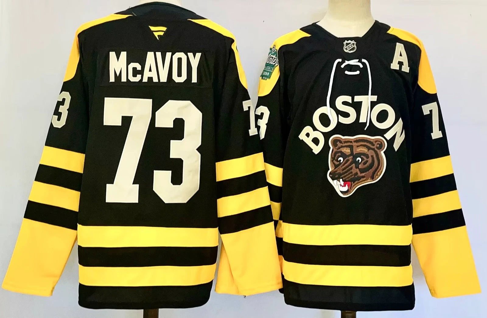 Men’s Charlie McAvoy Jersey #73 Boston Bruins 2023 Winter Classic Stitched by Hockey David
