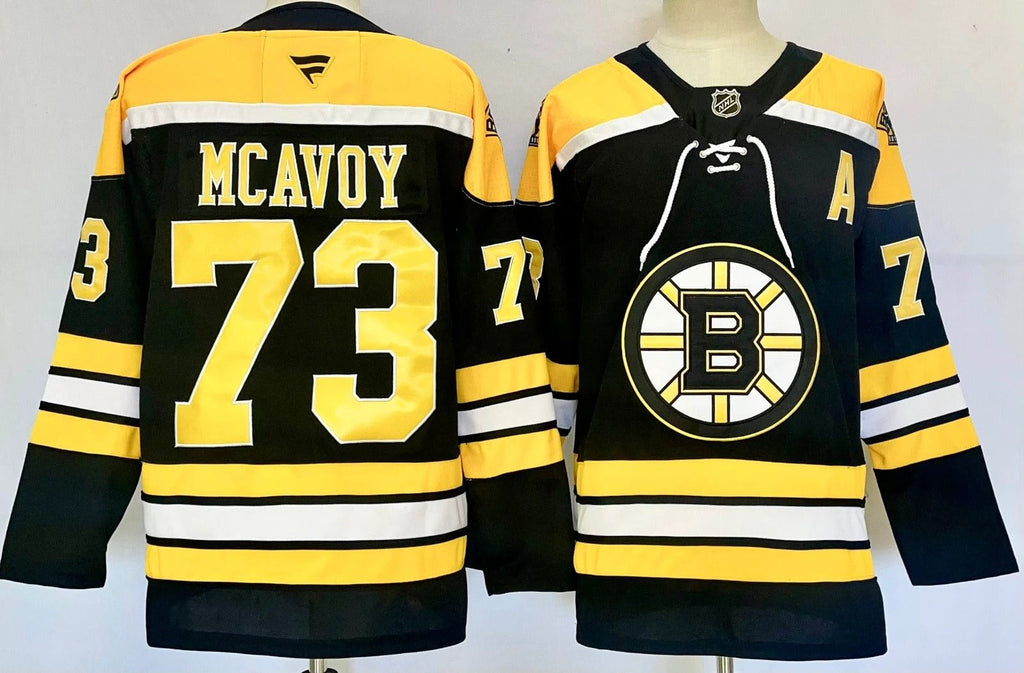 Men’s Charlie McAvoy Jersey #73 Boston Bruins Home Breakaway Black Stitched by Hockey David