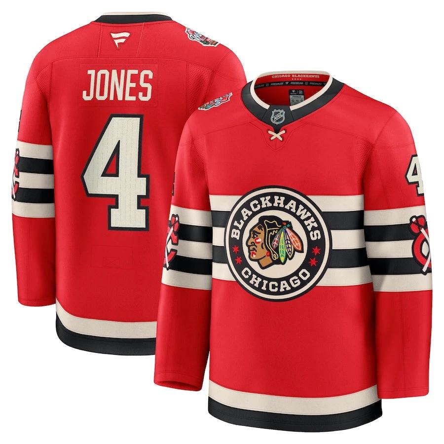Men's Chicago Blackhawks #4 Seth Jones 2025 NHL Winter Classic Jersey Red by Hockey David