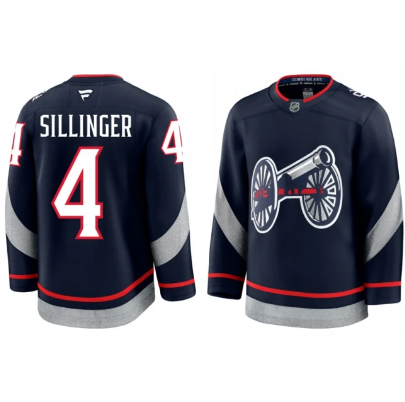 Men's Cole Sillinger Jersey #4 Columbus Blue Jackets 2025 Stadium Series by Hockey David