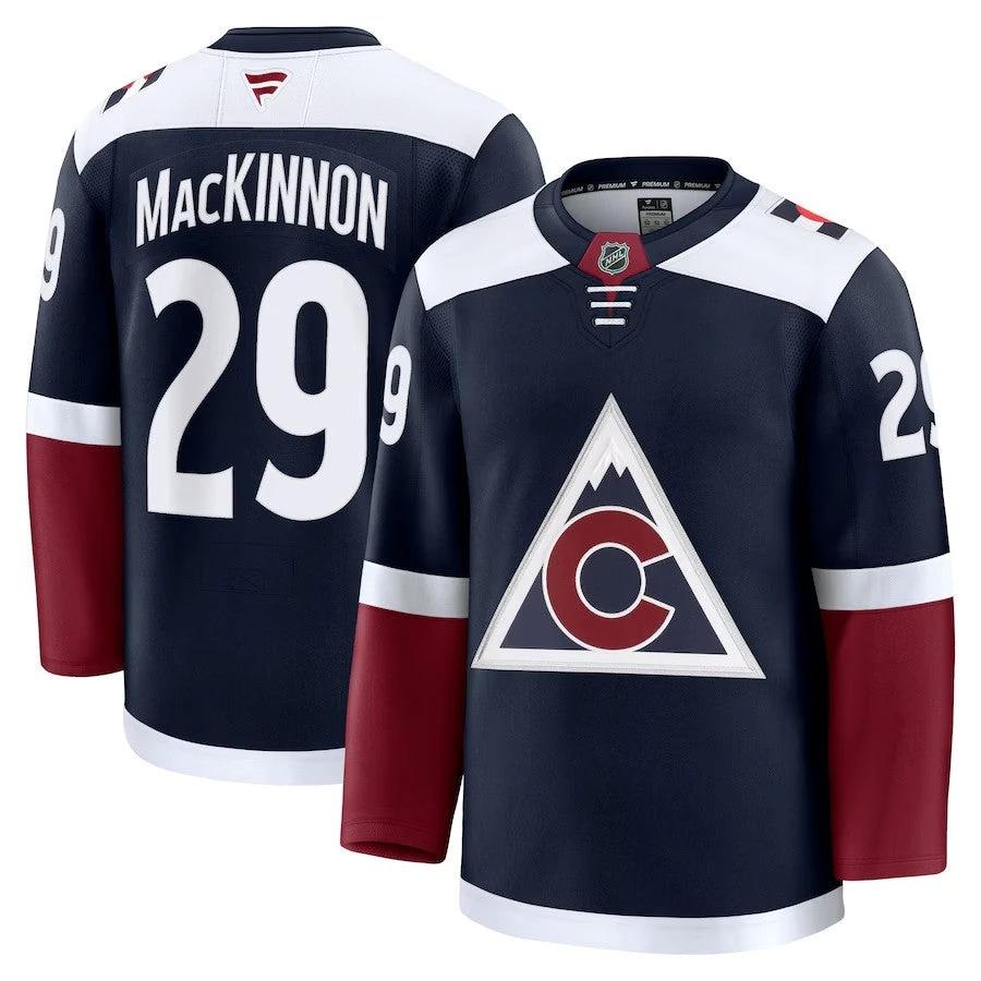 Men's Colorado Avalanche #29 Nathan MacKinnon Alternate Premium Jersey Navy by Hockey David