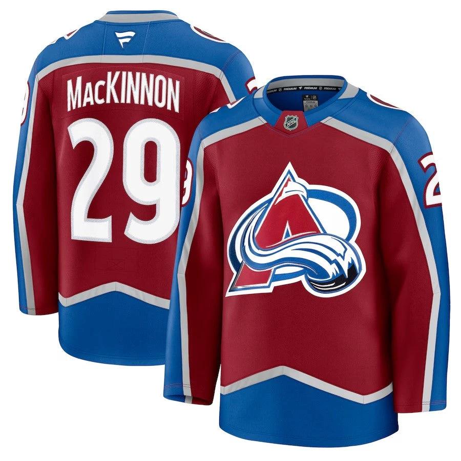 Men's Colorado Avalanche #29 Nathan MacKinnon Home Premium Jersey Burgundy by Hockey David